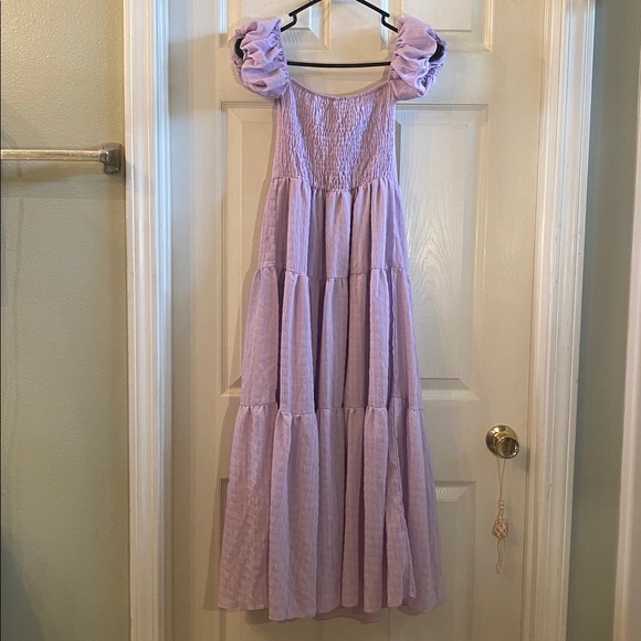 Lavender Puff Sleeve Maxi Dress - Picture 9 of 11
